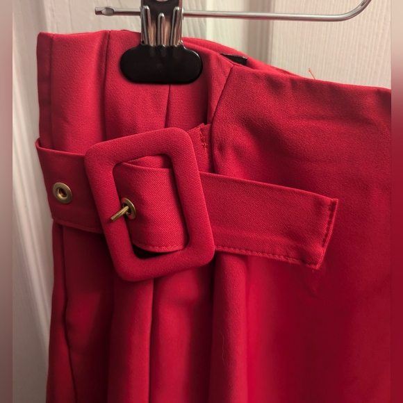 Zara Raspberry Belted Mini Skirt - S - Picture 2 of 5